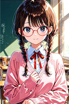 脱衣キャラ選択 / めがね委員長