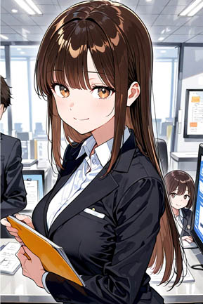 脱衣キャラ選択 / 黒髪OL