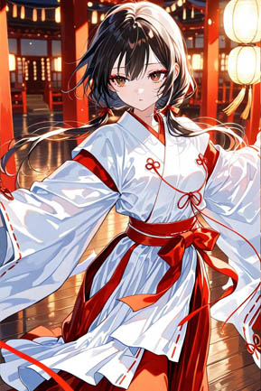 脱衣キャラ選択 / 巫女少女