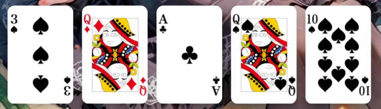 脱衣ポーカー カード配布画面